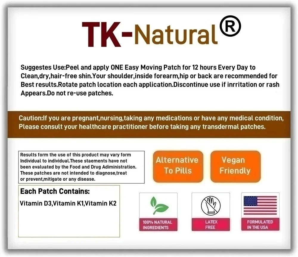 Tidesmit 30 Vitamin D3, K2 & K1 transdermal patches for immunity and bone health. Natural, vegan, easy-to-use supplement.