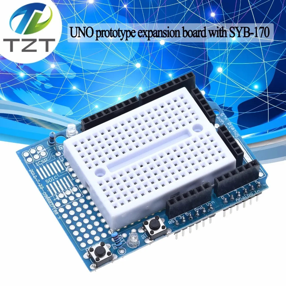 Smart Electronics UNO Proto Shield prototype expansion board with SYB-170 mini breadboard based For arduino UNO ProtoShield DIY