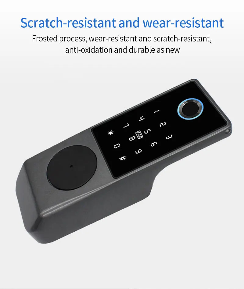 Waterproof Tuya Smart Double Side Fingerprint Lock Keyless Entry Motor Rim Door Lock 2.4G Wifi Remote Control with Alexa Echo