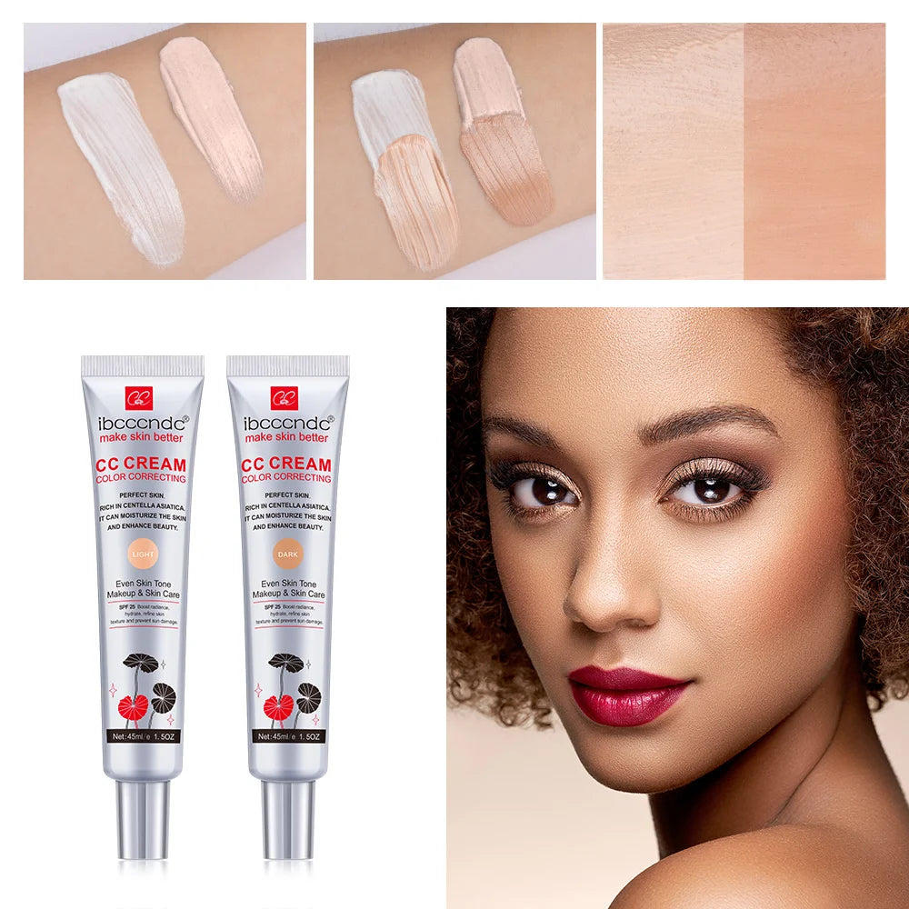 Tidesmit CC Cream face makeup texture close-up showing waterproof and moisturizing skin correcting formula