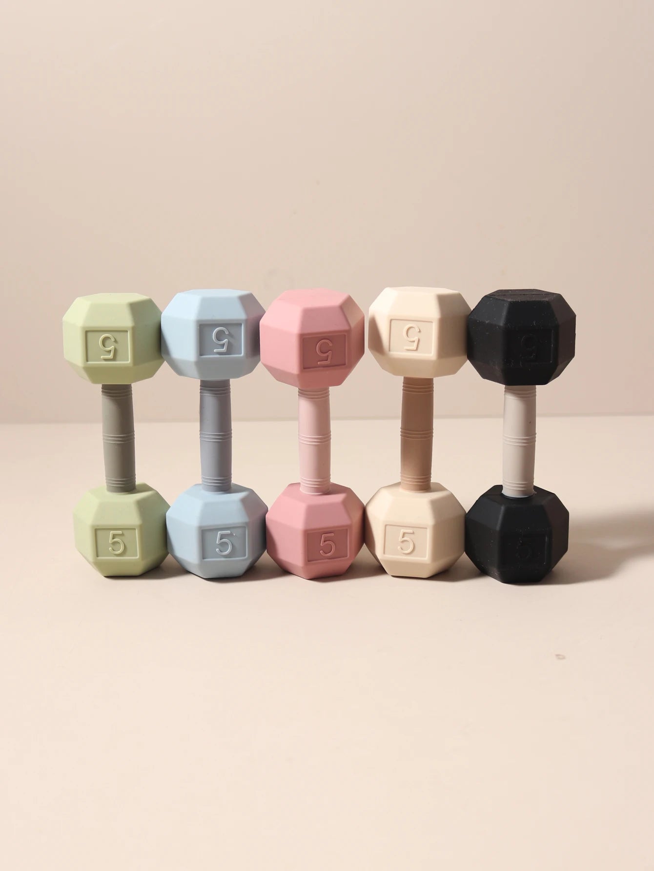 Personalized Baby Teether Custom Name Silicone Rattle Toy Dumbell Soft Teething Toy Infant Funny