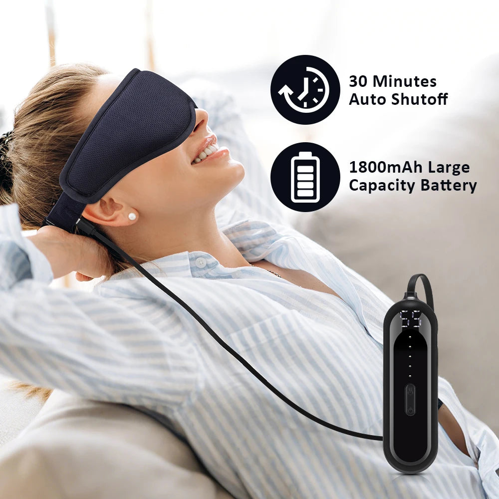 Heated Eye Massager Mask for Stress Relief - Portable Wellness Device Relaxation Treatment Tidesmit