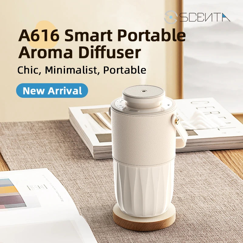 Waterless Essential Oil Aroma Diffuser Air Humidifier Small USB Rechargeable Fragrance Diffuser Machine Portable Car Home