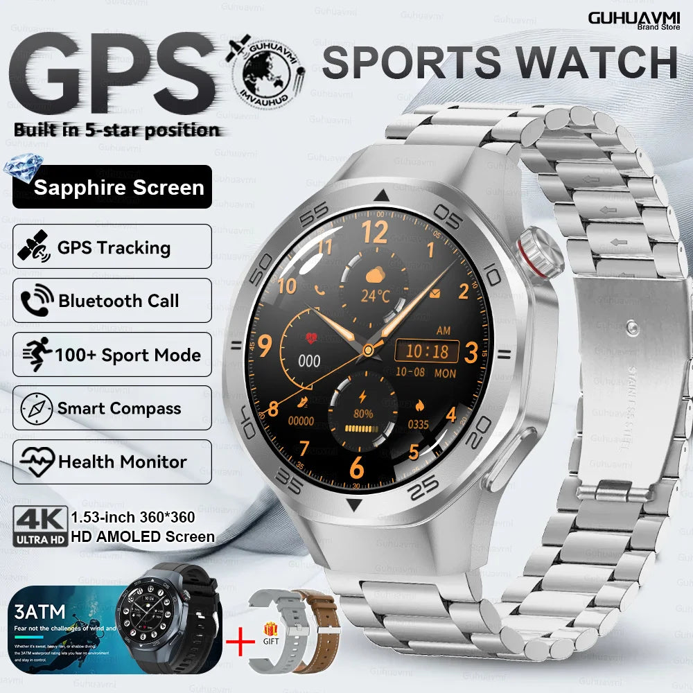 2026New Original Premium Sports SmartWatch Ultra 1.53“Display Built-in GPS Compass 3ATM Waterproof Call Fitness Tracker Bracelet
