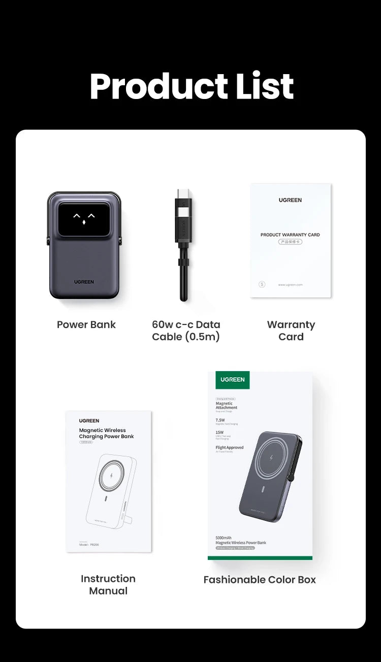 Magnetic Power Bank 10000mAh Wireless Fast Charger with PD Support Tidesmit