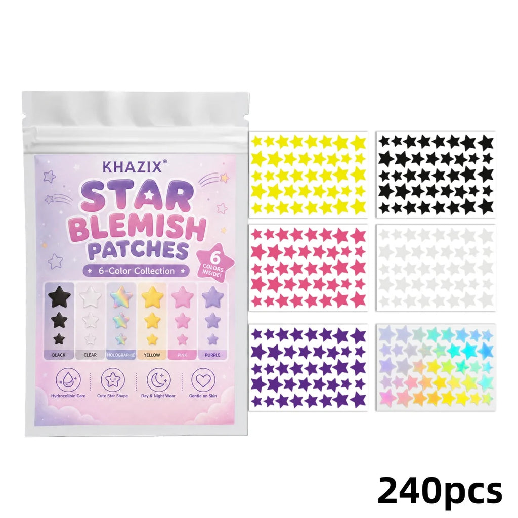 240pcs olorful Star / Pimple Patches / Acne Spot Covers / Blemishes / Pimple Marks / Unisex.