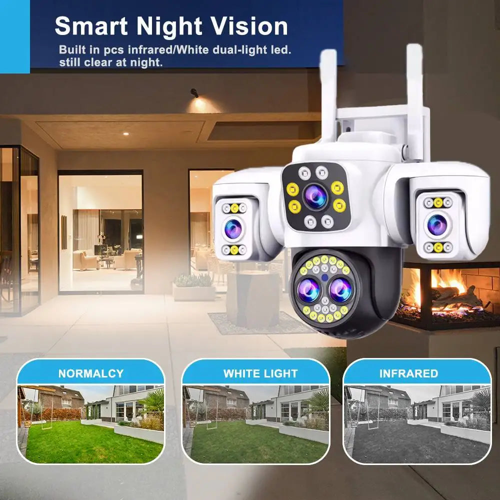 20MP WiFi IP Camera HD Three Screens Security AI Auto Detect Wireless Surveillance Cameras Onvif 10X Zoom Baby Monitor YOOSEE