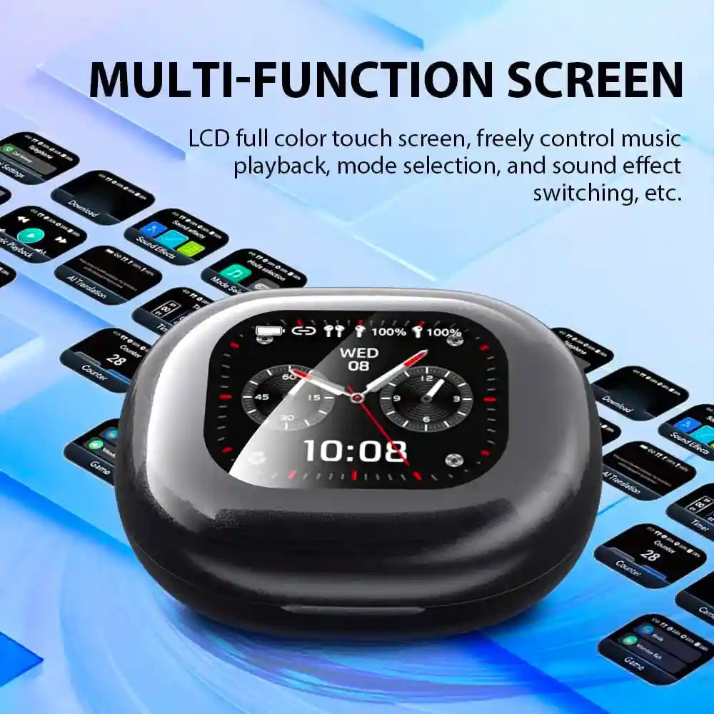 AI Language Translation Earbuds with LCD Touch Case - Tidesmit Tidesmit