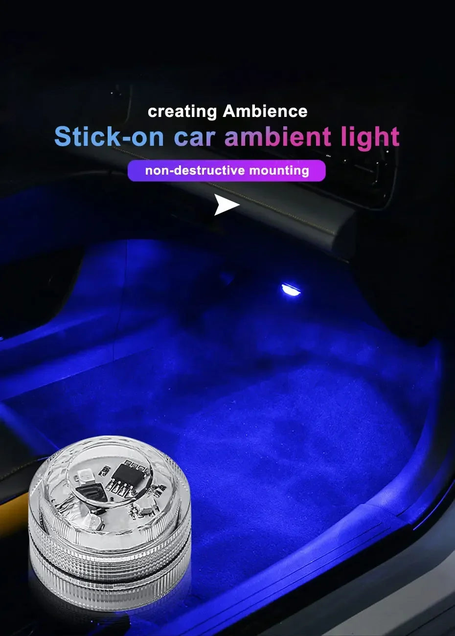 Wireless LED Car Interior Lights - Multi-Color Adhesive Set Tidesmit