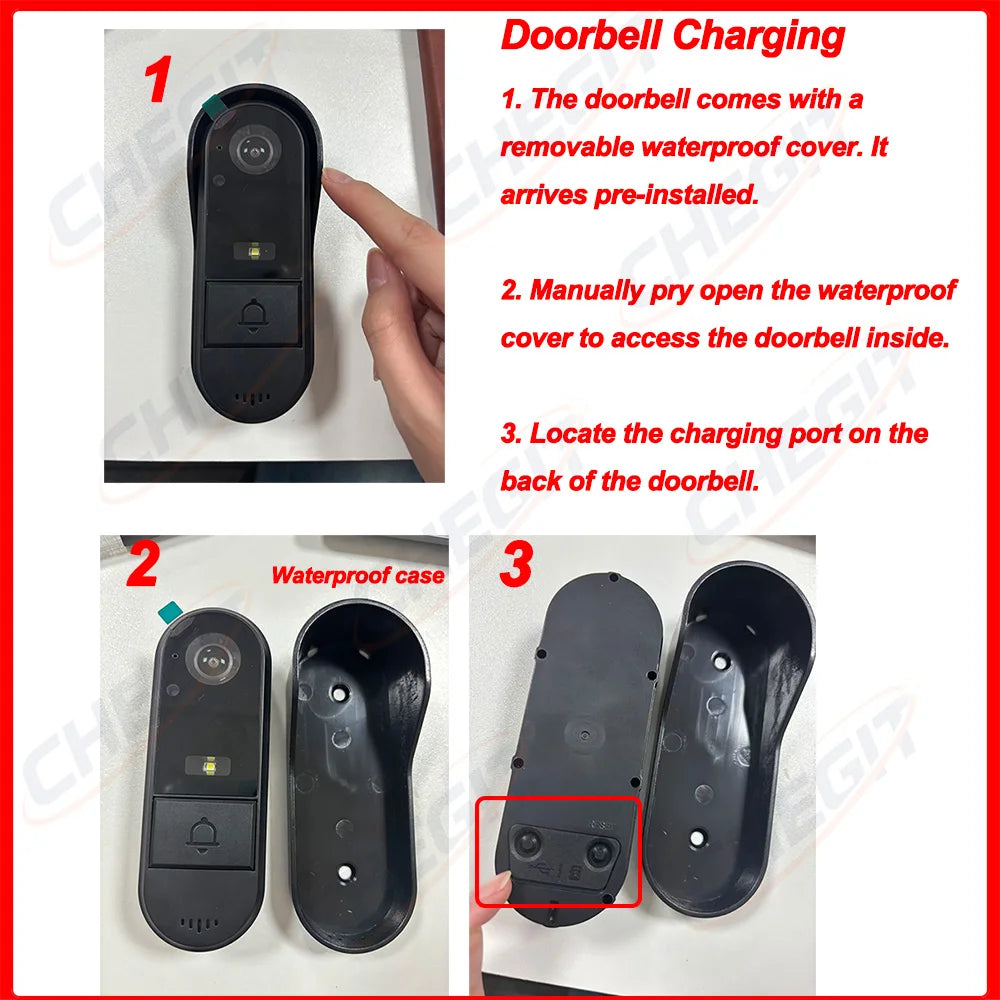 New Waterproof Wireless Doorbell Camera 4.3in IPS Screen 1080P Video Intercom Doorbell Home Security Door Bell IR Night Vision