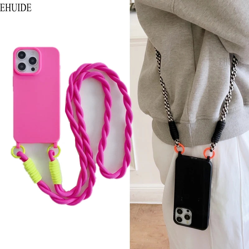 iPhone 16 Pro Max Crossbody Case with Shockproof Lanyard TPU Cover Tidesmit