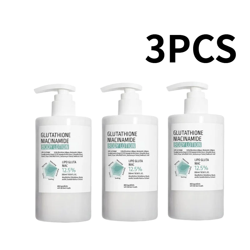 300ml Glutathione Niacinamide Body Lotion, Centella Asiatica Soothing Repair Moisturizer Brighten Skin Tone Hydrating Body Cream