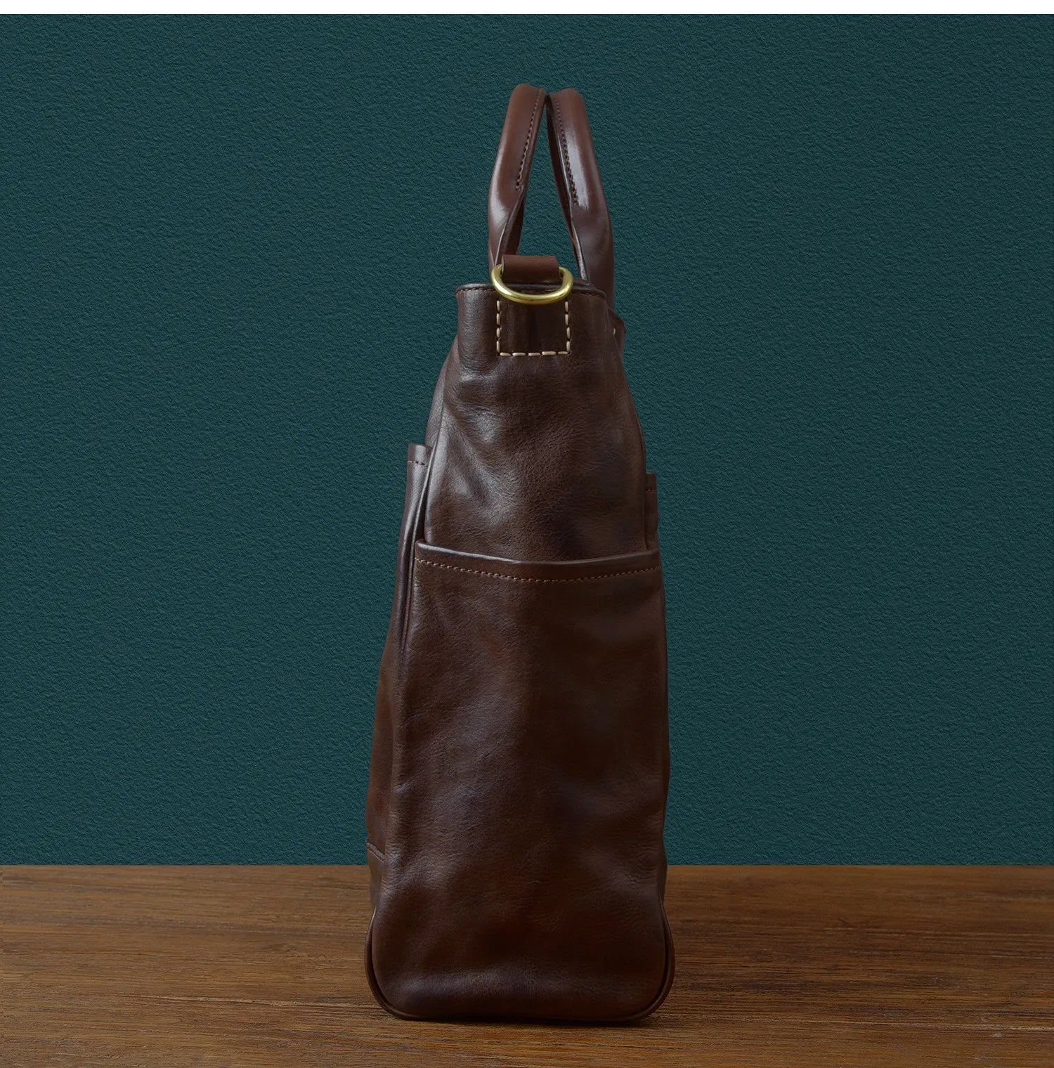 Fashion organizers designers handmade genuine leather men's tote bag outdoor travel luxury vegetable tanned cowhide handbags
