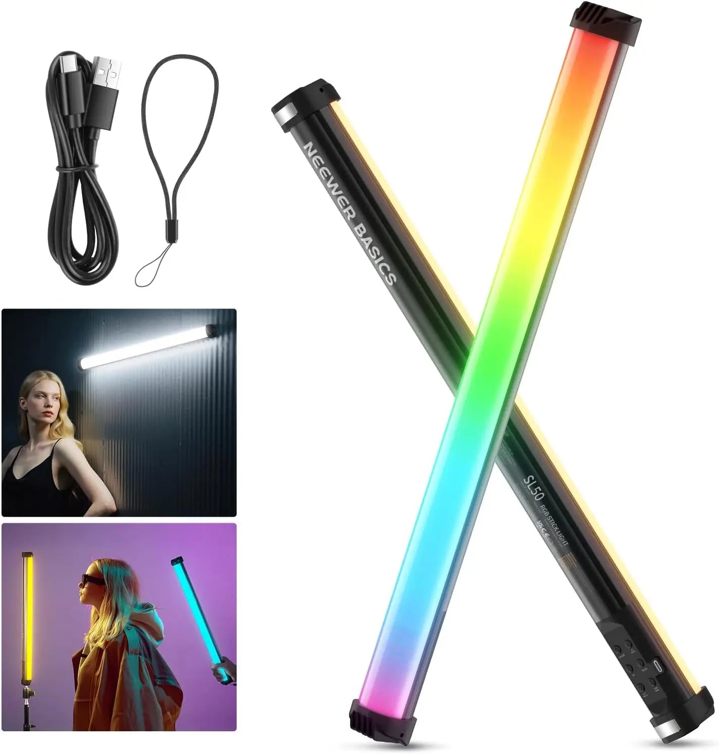 RGB Light Wand LED Stick - Dimmable Video Lighting by Tidesmit Tidesmit