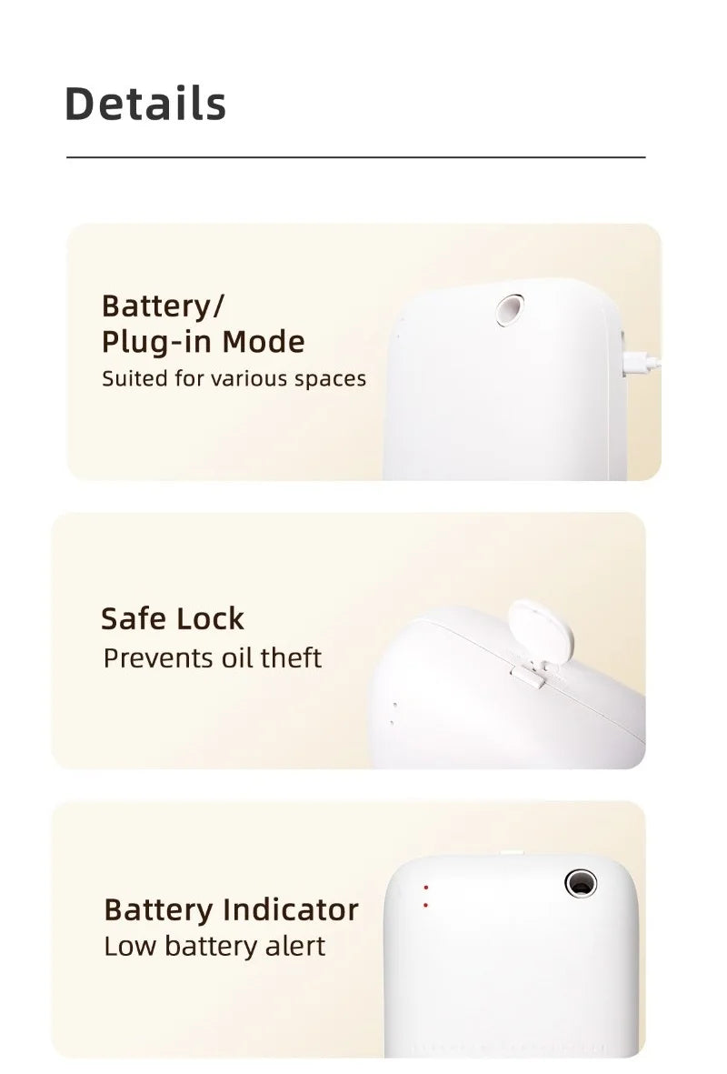 Smart Bluetooth Waterless Essential Oil Diffuser 150ml Wall-Mounted Aroma Scent Machine for Home Hotel Commercial Type-C