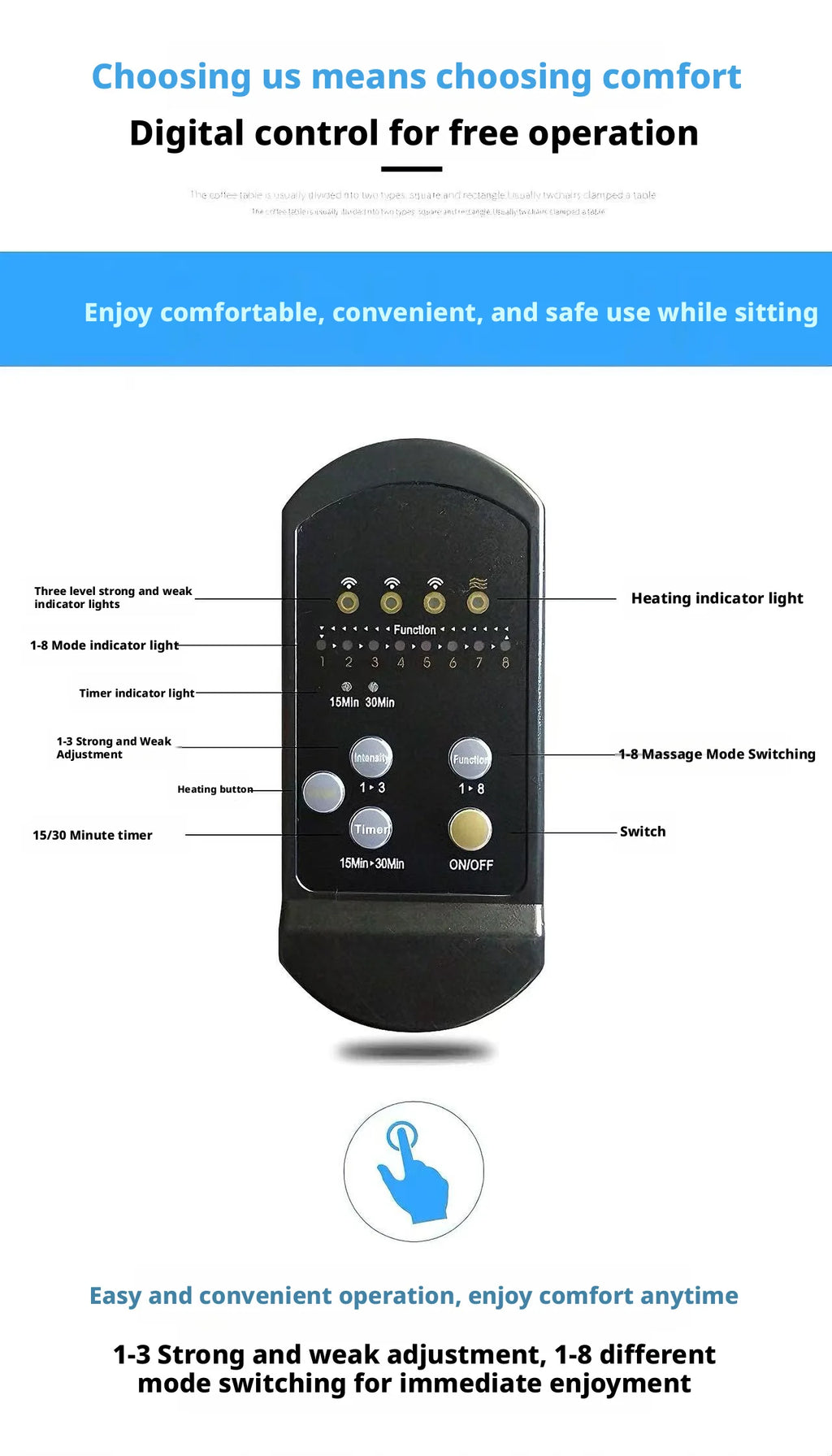 Heated Electric Massage Cushion for Car - Portable Muscle Relief Massage Cushion Tidesmit