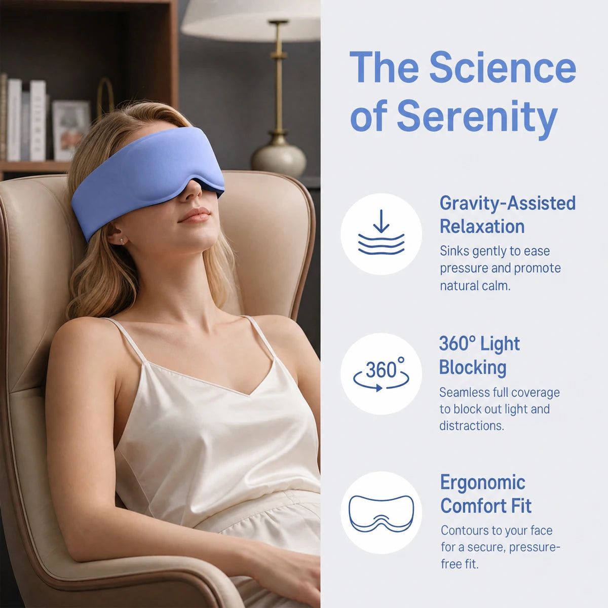 3D weighted eye mask,3D Breathable Soft Comfortable Eye Mask for Sleeping,Light Blocking,Microgravity alleviates eye fatigue