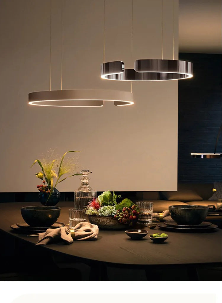 Modern LED Ring Ceiling Chandelier 60cm Black - Minimalist Decor Tidesmit