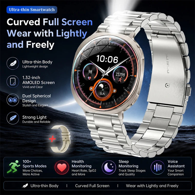 2026 New SmartWatch 5.93mm Thin HD Display Answer Make Call Message Sport Fitness Bracelet IP68 Waterproof Clock for Women Men
