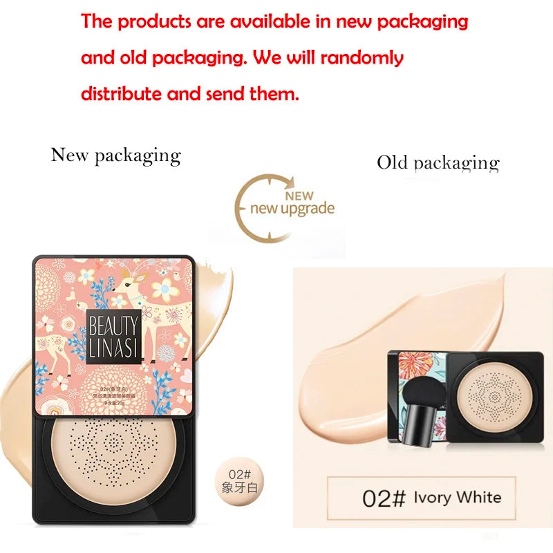 Tidesmit mushroom head air cushion CC cream moisturizing foundation with oil control and concealer texture close up