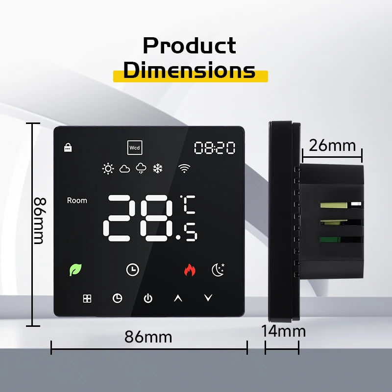 GEYA Tuya Smart WiFi Electric Floor Heating Thermostat With Linkage Water Floor Heating Gas Boiler Wall-mounted Stove Thermostat