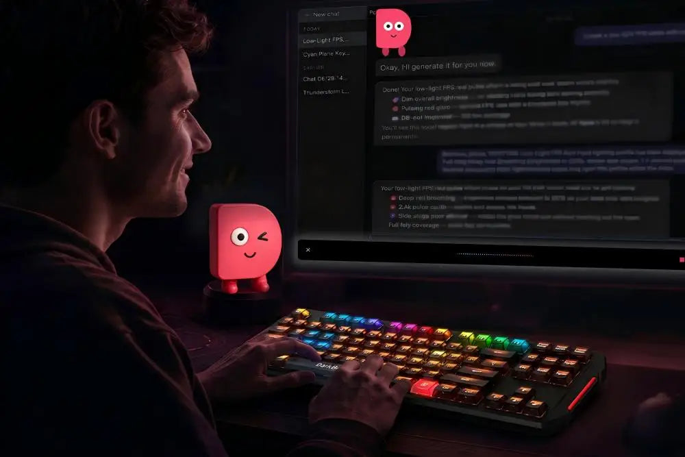DarkBeacon Flux 87 Hall Effect Gaming Keyboard Wired, 80% Layout PC MAC Esports Keyboards, Red HE Magnetic Switch, 0.01mm Rapid Trigger, Adjustable Actuation, 8000Hz Polling, Hot Swappable, RGB Backlit, RS/SOCD/DKS/MT