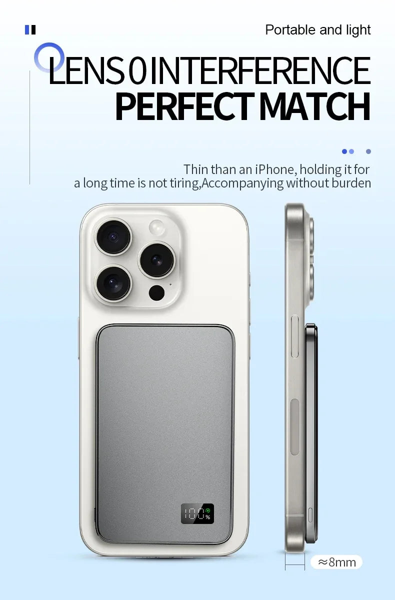 Magnetic Power Bank for iPhone 16 - Fast Wireless Charging Battery Tidesmit