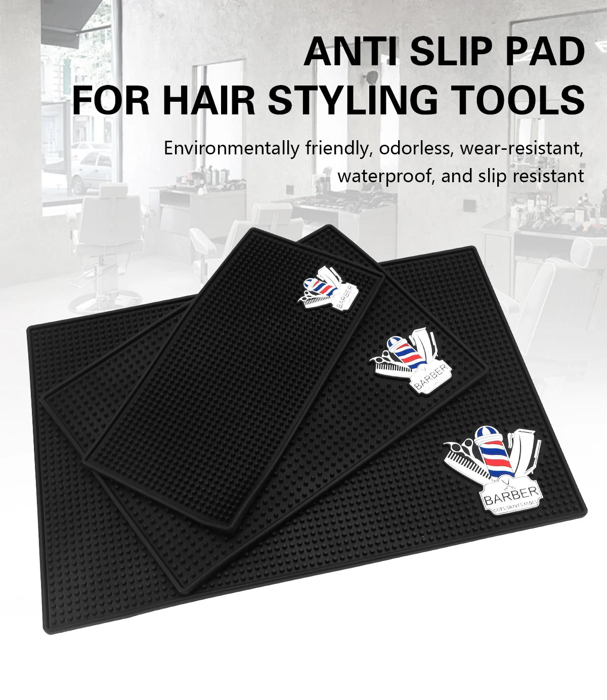 Barber Station Mat Non-Slip Pad for Professional Hair Tool Organization Massage Chairs Tidesmit