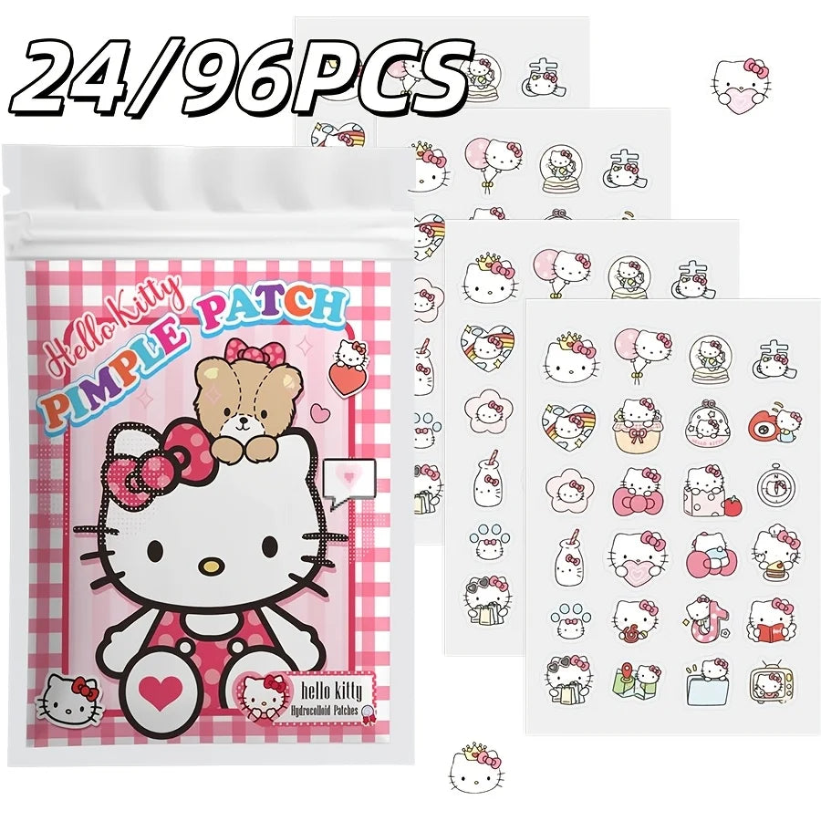 24/96PCS Sanrio Hello kitty Cartoon hydrocolloid acne patch - facial decorative sticker - covers blemishes and acne scars