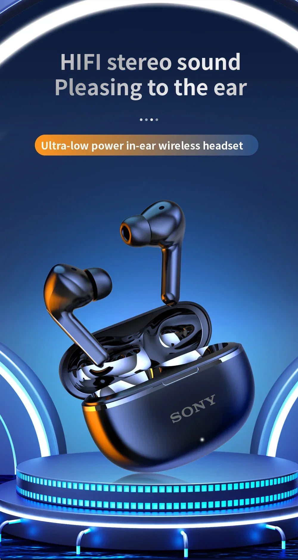 TWS Wireless Earbuds with Noise Reduction Mic - Black Tidesmit Tidesmit