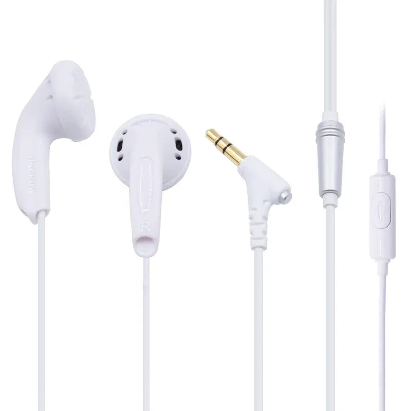 Wired HiFi Earbuds with Mic – Tidesmit Flat Head In-Ear Headphones White with mic Tidesmit