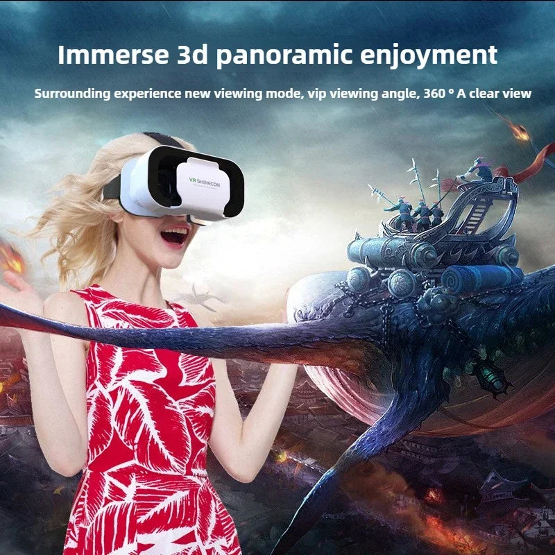 VR Headset for Smartphones - Adjustable Virtual Reality Glasses White Tidesmit
