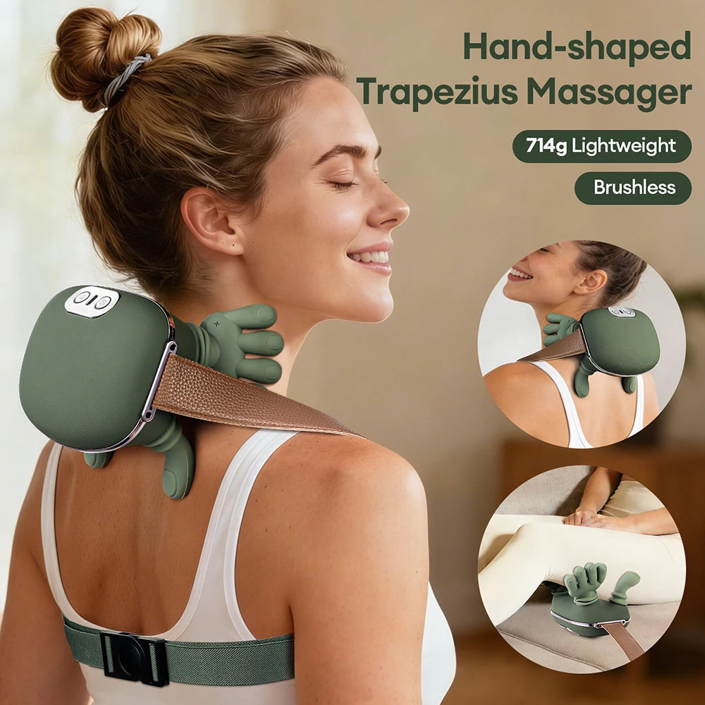 4D Neck and Shoulder Massager: Bionic Kneading Wireless Electric Massager Body Shaping Massage Equipment Tidesmit