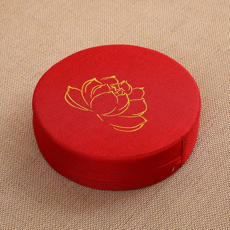 40X6CM Yoga Meditation Linen Cushion Hard Lotus Texture Meditation Cushion Backrest Pillow Tatami Mat Removable Washable