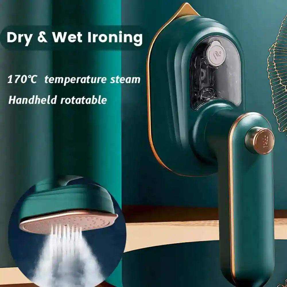 Tidesmit portable mini garment steamer for dry and wet ironing of clothes, handheld travel steam iron front view