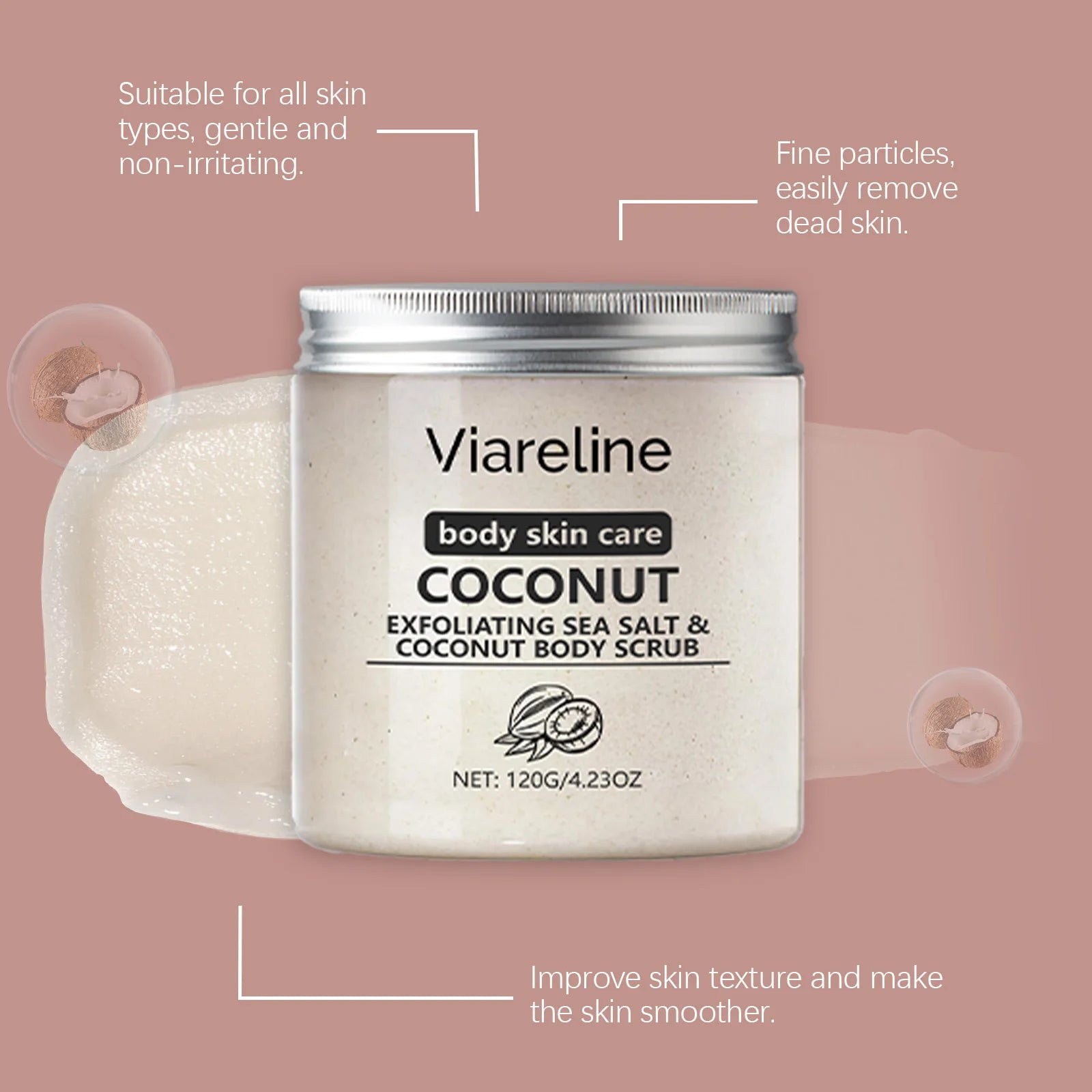 Sea Salt Body Scrub Coconut Scented Exfoliating Care - Tidesmit Scrubs Treatments Tidesmit