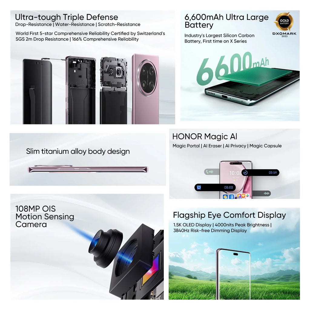 HONOR X9c 5G Smartphone, 6.78-inch AMOLED, 12GB+256GB - Jade Cyan AE Tidesmit
