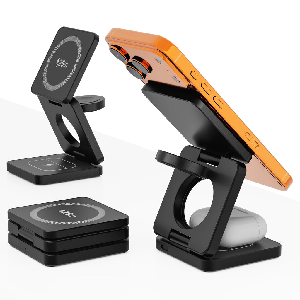 3-in-1 Magnetic Wireless Charger: 25W Qi2 Certified Foldable Stand Tidesmit