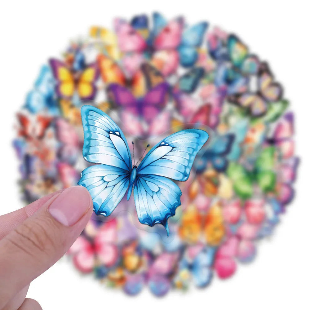 60 PCS Colorful Butterfly Sticker Pack - Waterproof Transparent PET Decals, Great as Journal LanLanStickersWorld Store