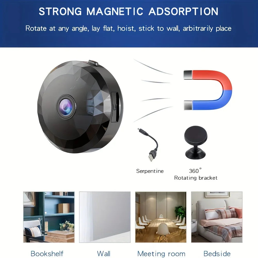 Mini 2.4G WiFi 170 Wide-angle CMOS Night Vision Motion Detection Weatherproof Family Security Camera with Memory Card Storage