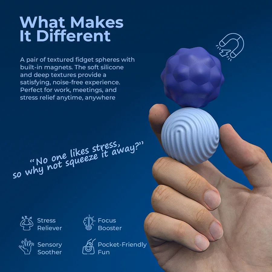 Hand Grip Strengthener Balls | Extra Large Silicone Stress Relief Set Relaxation Treatment Tidesmit
