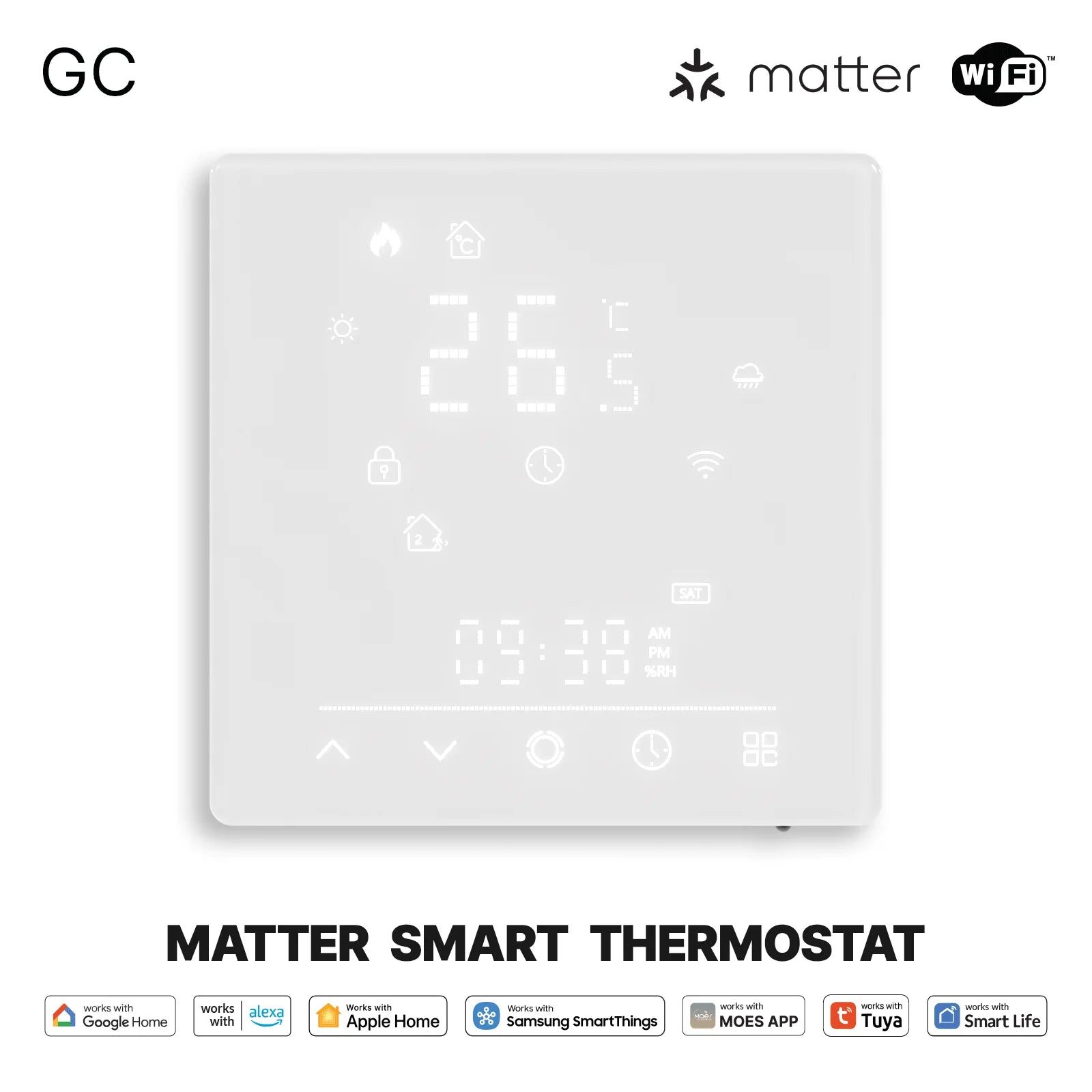 MOES Tuya WiFi Matter Smart Thermostat Temperature Controller Water Boiler Electric Heating With Alexa Google Apple Smartthings