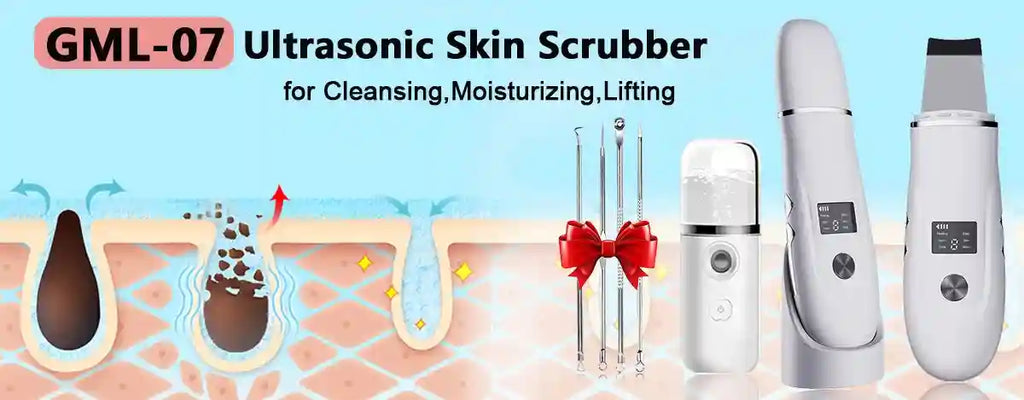 Ultrasonic Face Scrubber - Deep Pore Cleaning & Blackhead Removal Device Scrubs Treatments Tidesmit