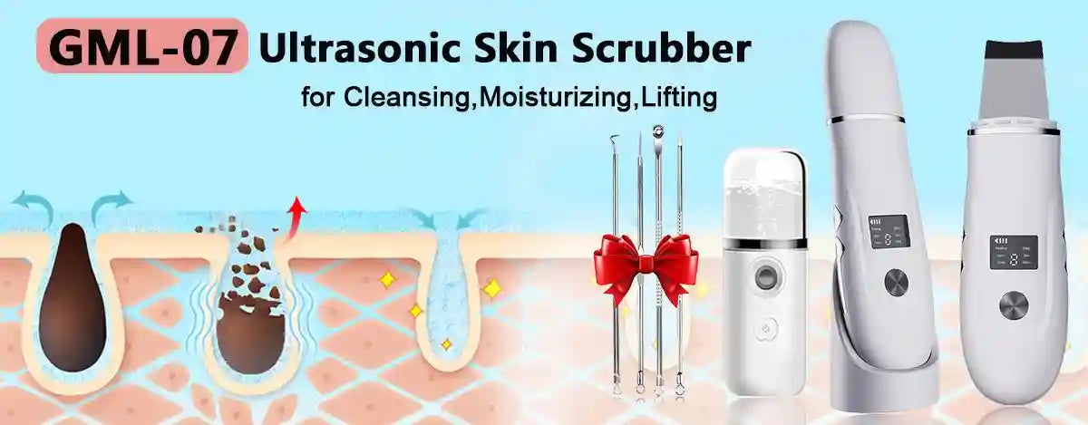 Ultrasonic Face Scrubber - Deep Pore Cleaning & Blackhead Removal Device Scrubs Treatments Tidesmit