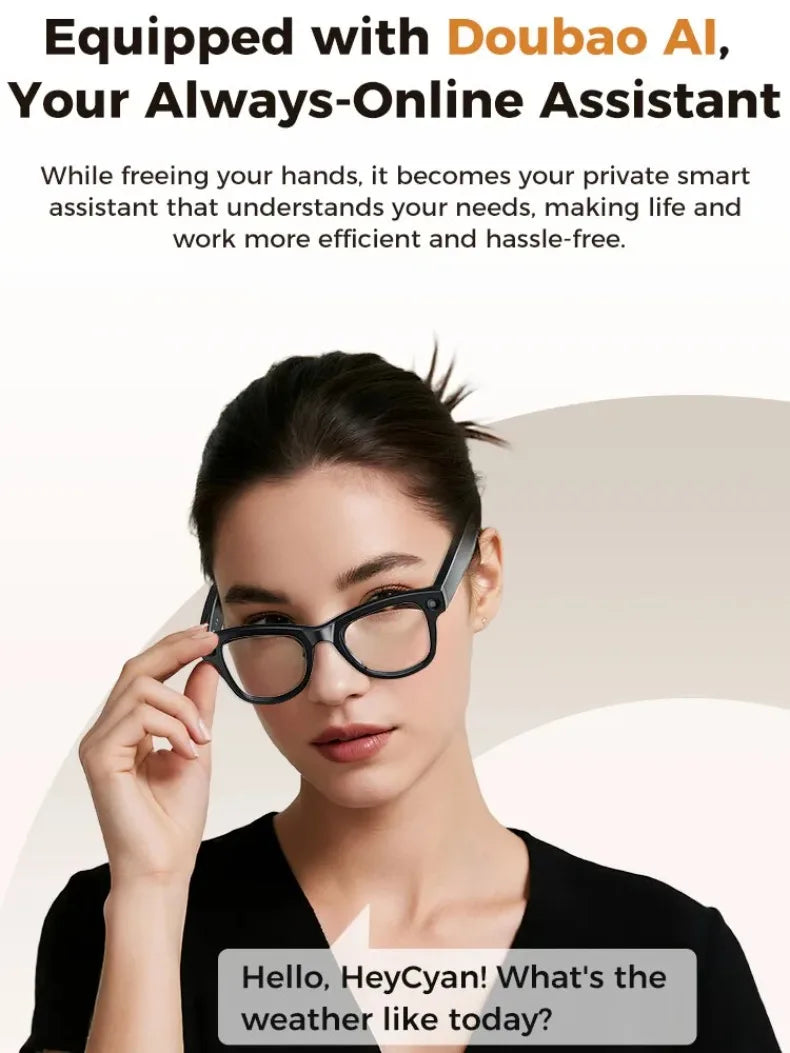 Smart Camera Glasses 4K HD Video Recorder with Integrated Voice Assistant Tidesmit