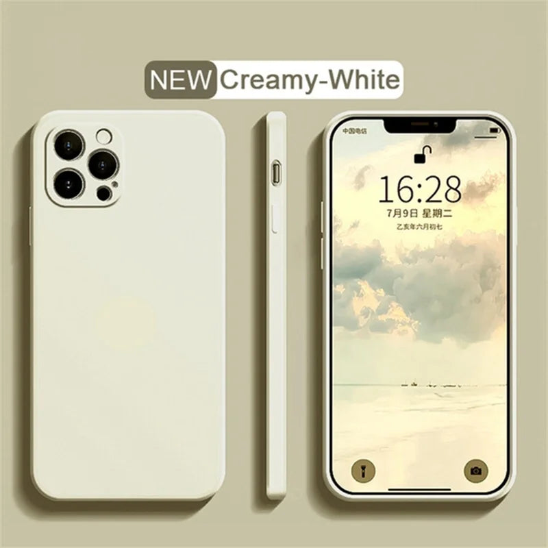 iPhone 15 Pro Silicone Case – Shock-Absorbing Slim Fit Cover New White Tidesmit