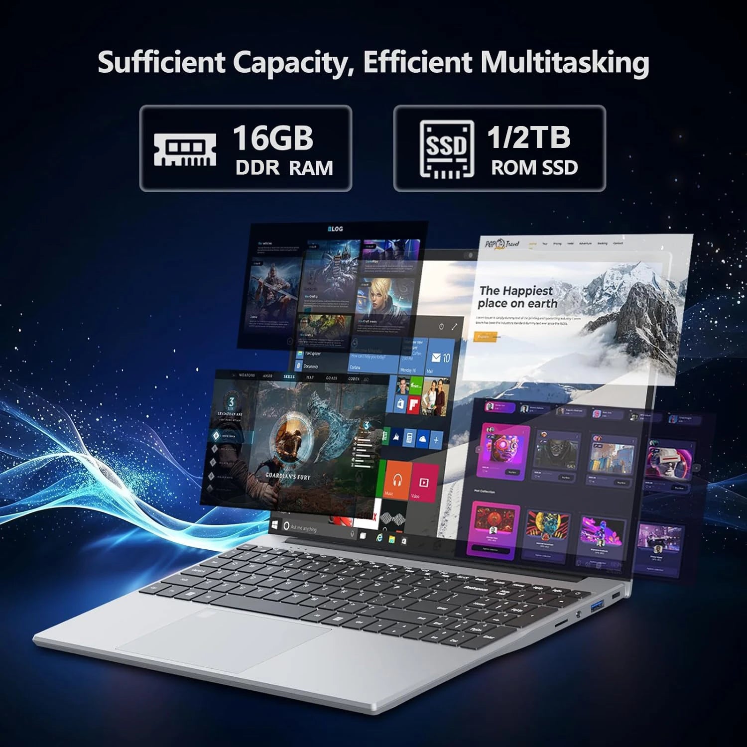 Windows 11 Gaming Laptop 15.6" Intel Core i9 10980HK/i3 6100U PC Gamer Computer 16GB RAM SSD 1TB Notebook PC Bag Office Laptop