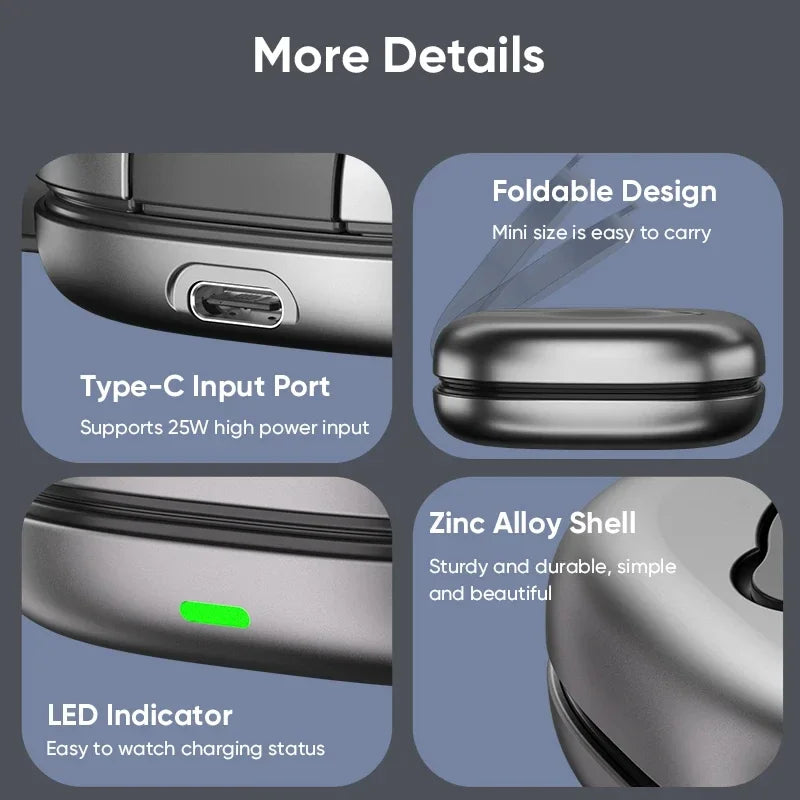 3-in-1 Wireless Travel Charger: Foldable MagSafe Compatible Dock Tidesmit