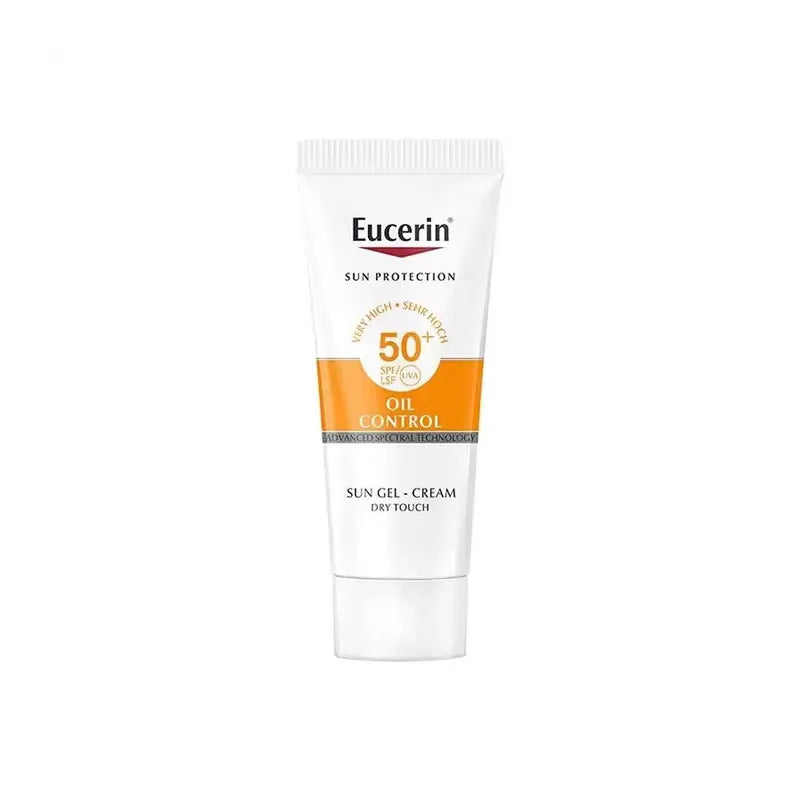 Tidesmit Eucerin Oil Control SPF50+ matte face sunscreen texture close-up for oily and acne prone skin