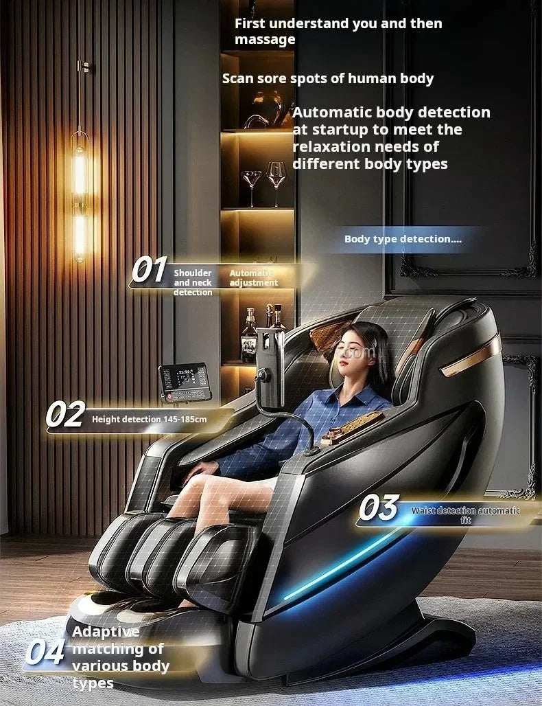 6D Zero Gravity Full Body Shiatsu Massage Chair - Blue Edition Massage Chairs Tidesmit